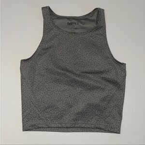 Barre 3 animal print tank top xs olive green